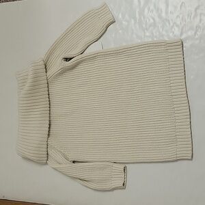 NWT Lands End women's 3/4 sleeve oversized cowl neck sweater sz medium cream